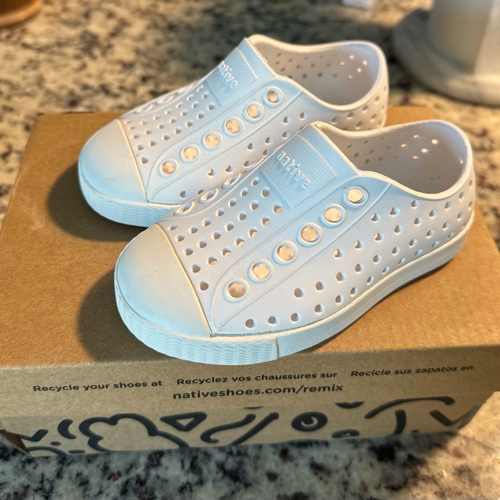 Native Kids' White Perforated Sneakers